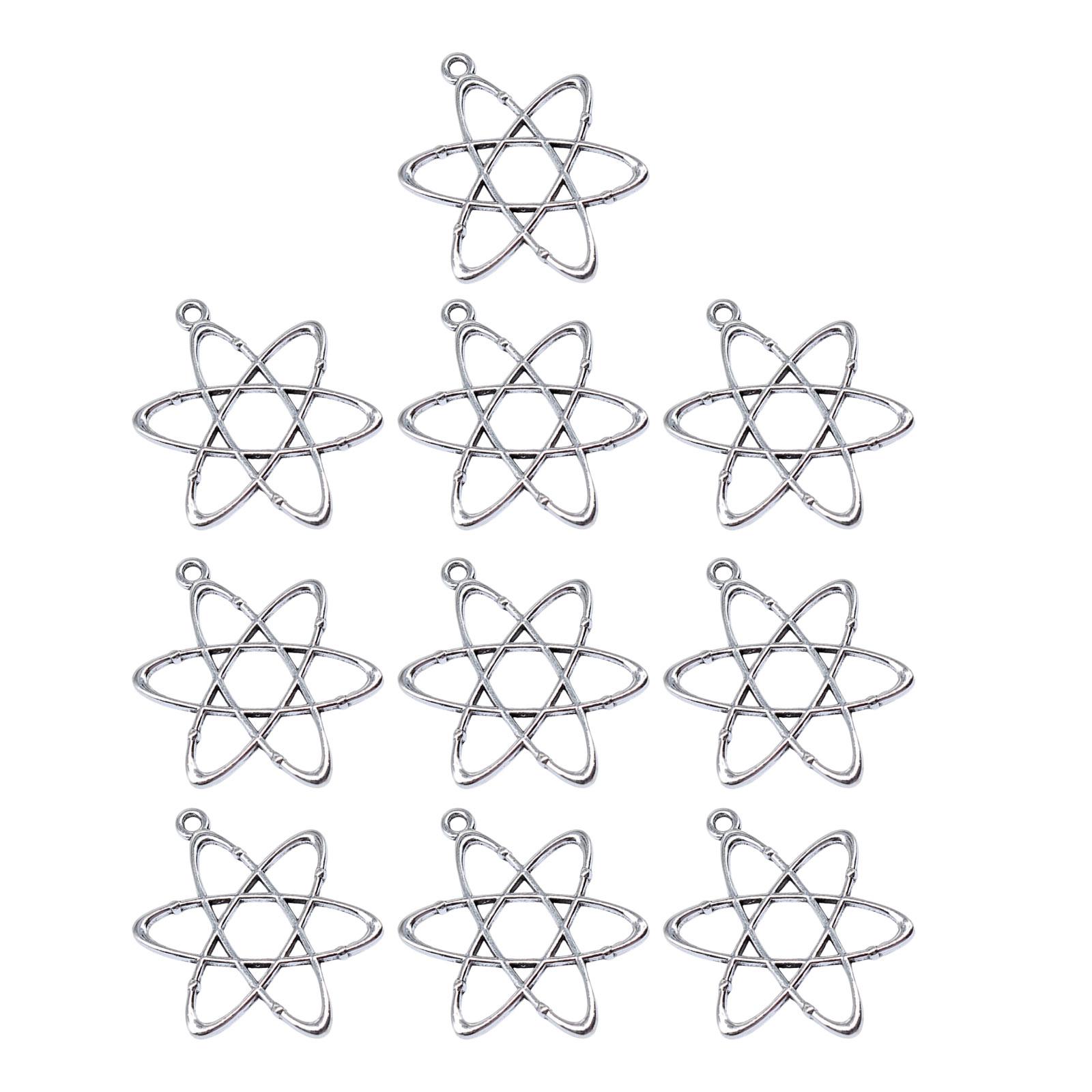

10 шт. Подвеска «Атомная структура», Физический талисман, Ювелирная фурнитура, Образовательный аксессуар для любителей науки и для использования в классе
