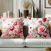 Pink Roses Hearts Valentine's Day Throw Pillows Polyester pillowcase, sofa decorative cushion cov Headboard Pillow