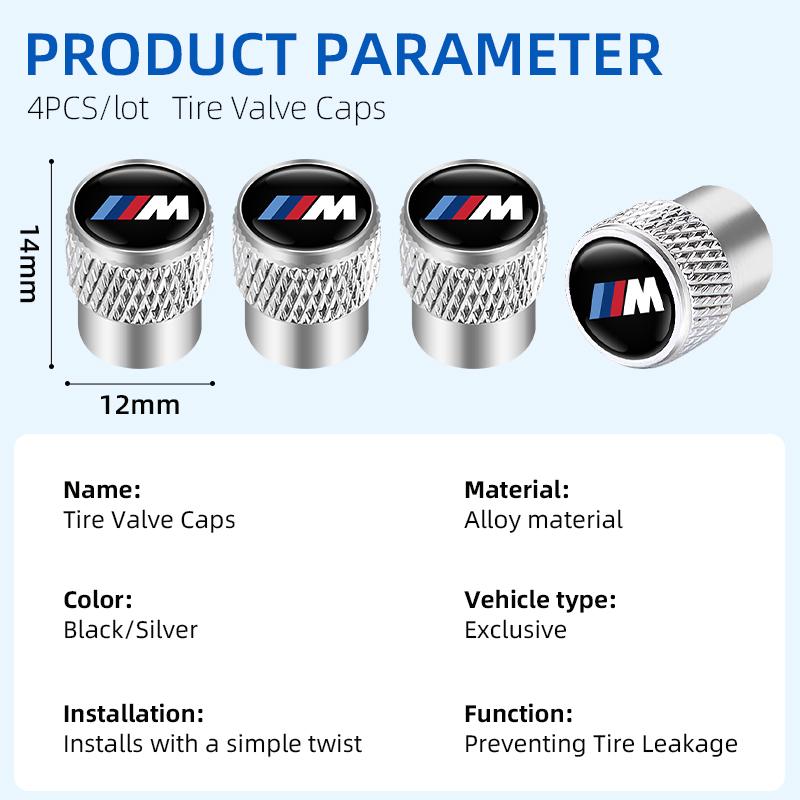 For BMW MS88Airdust Waterproof Car Wheel Tire Valve Caps Tyre Stem Covers For BMW M E36 E46 E90 E91 E87 F10 X2 3 5 6 7 Series G20 G30 X3 X1