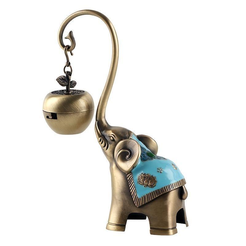 LASODY Elegant Elephant-Shaped Metal Incense Holder Sandalwood Scented Ideal for Christmas Easter Thanksgiving Father'S Mother'S Day Gifts