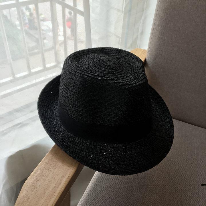 Summer Sunscreen Hat Top Hat Men's and Women's Outdoor Sunshade Straw Hat Straw Jazz Hat Crimped Hat