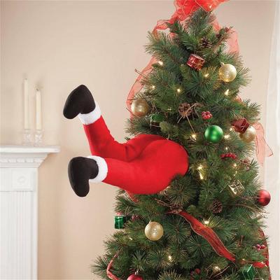 Santa Claus Legs Christmas Tree Plush Stuffed Artificial Leg Santa Claus  Leg For Home Christmas Hanging Novelty Ornaments