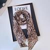 Korean Retro Black Polka Dot Silk Scarf - Y2K Rose Ribbon Bow Style