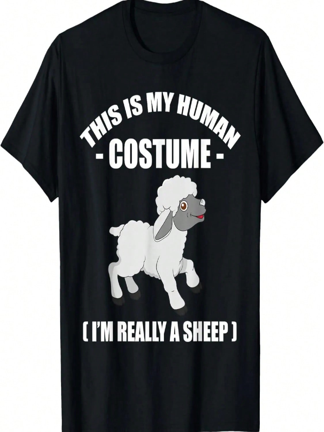 This Is My Human Costume I m Really A Sheep Halloween T-Shirt S