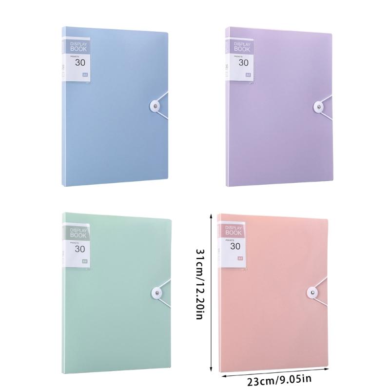 30 Pocket Document Display Folder Letter Size Display Book for School Office Presentations Filings Financial Documents