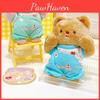 Fuzzy Soft And Cream Bear Plush Keyring With Cute Outfit Ideal For Key Decoration