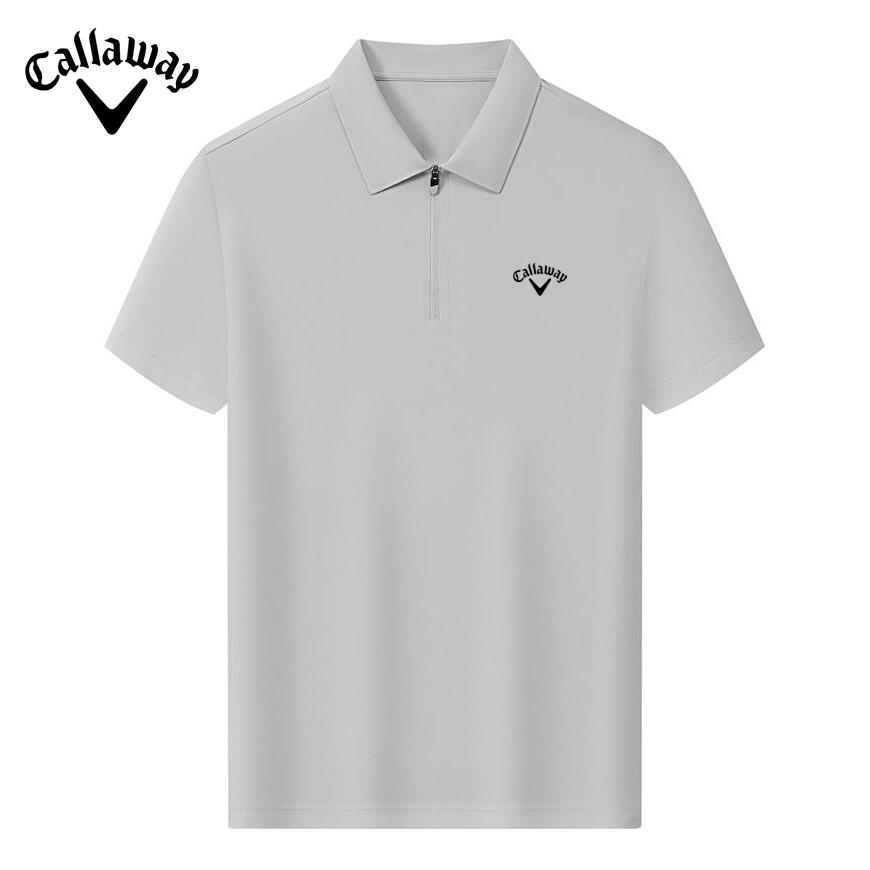 Callaway 2025 Sommer Stickerei Hohe Qualität Golf Business Freizeit Sport Stil Elastischer Reißverschluss Kragen Poloshirt