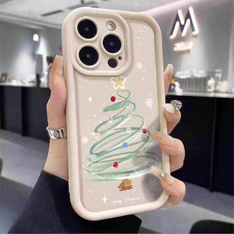 Cartoon Christmas Case For IPhone 11 14 15 Pro Max 13 12 Mini X XR XS Max 6 6S 7 8 Plus New Year Gift Silicone Protection Cover