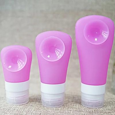8ML/60ML/90ML Niedliche tragbare Silikon-Nachfüllflasche Gel Leere Shampooflasche mit Saugnapf für Reisende Großhandel