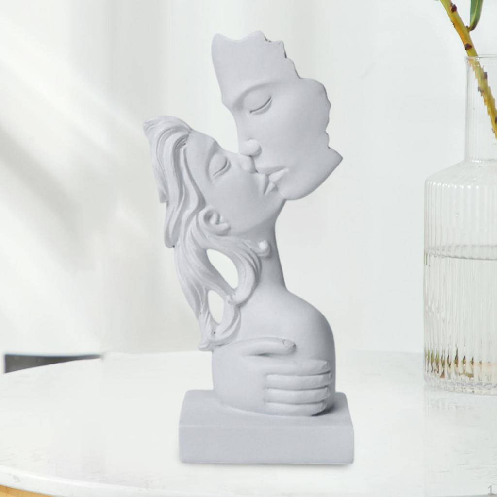 Abstract Art Couple Sculpture Kissing Lover Statue Centerpiece Table Decoration Crafts Love Figurine