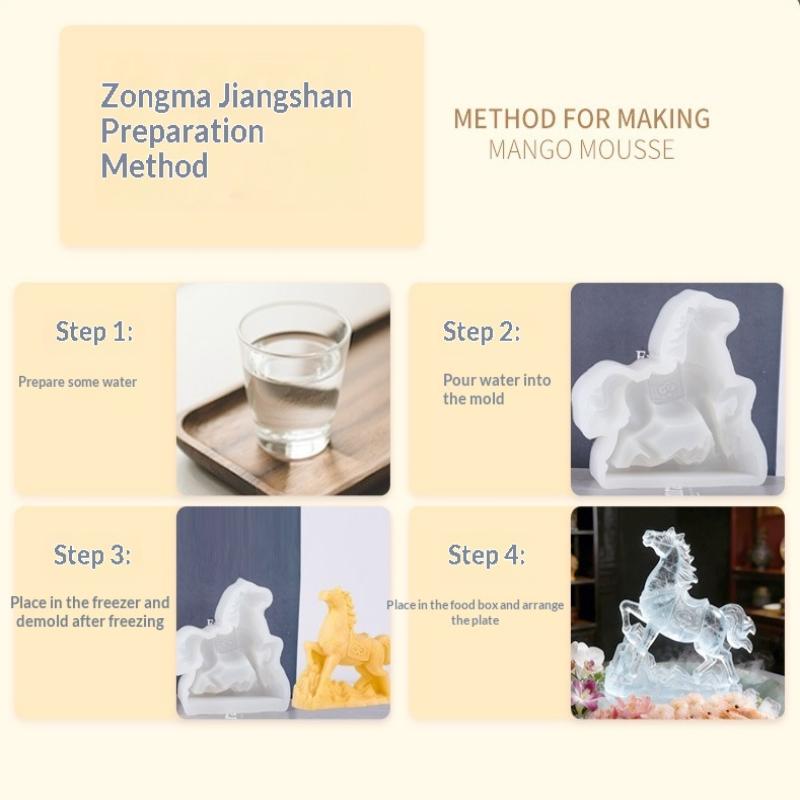 3D Silikonform Pferd Tapfere Truppen Fisch DIY Eisskulptur Fondant Süßigkeiten Schokolade Form Gips Harz Formen Kuchen Dekorationswerkzeuge