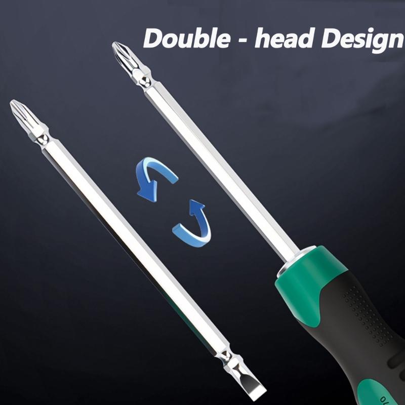 Double Purpose Screwdriver With Wire Stripping And Cable Winding Function Magnetic Tip For Electrical Maintenance