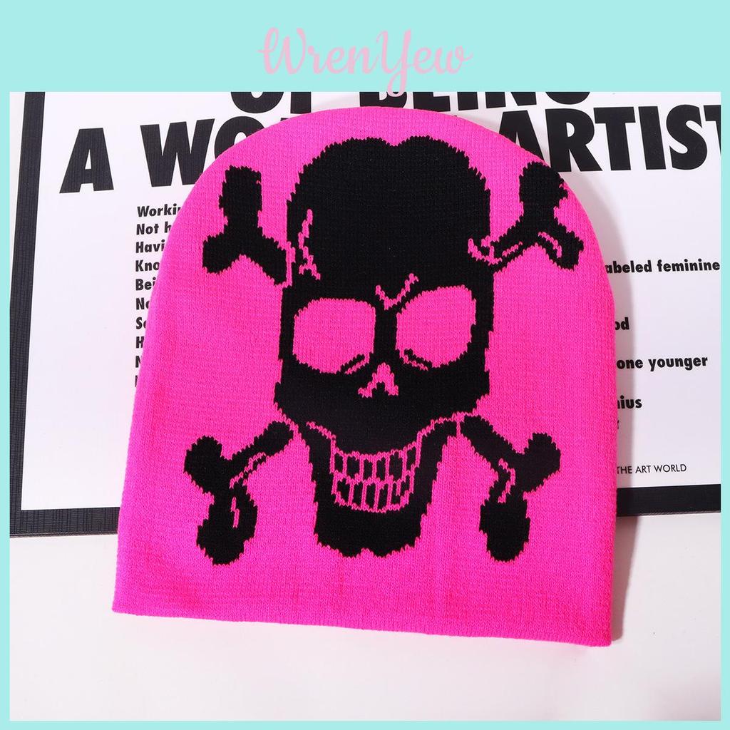 Skull Motif Cap With Thermal Function For Autumn And Winter Season