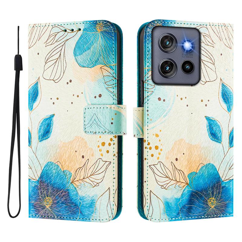 Luxury Flip Leather Case For Motorola Edge 60 Pro Flip Cover on For Moto Edge 60 Fusion Stylus 5G Wallet Bags Flower Cases Shell
