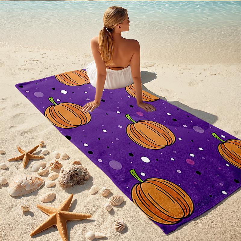 1Pc Pumpkin Halloween Theme Beach Towel Quick Dry Multiuse For Beach Pool Gym Yoga Home Travel Christmas Halloween Xmas Gift G1212
