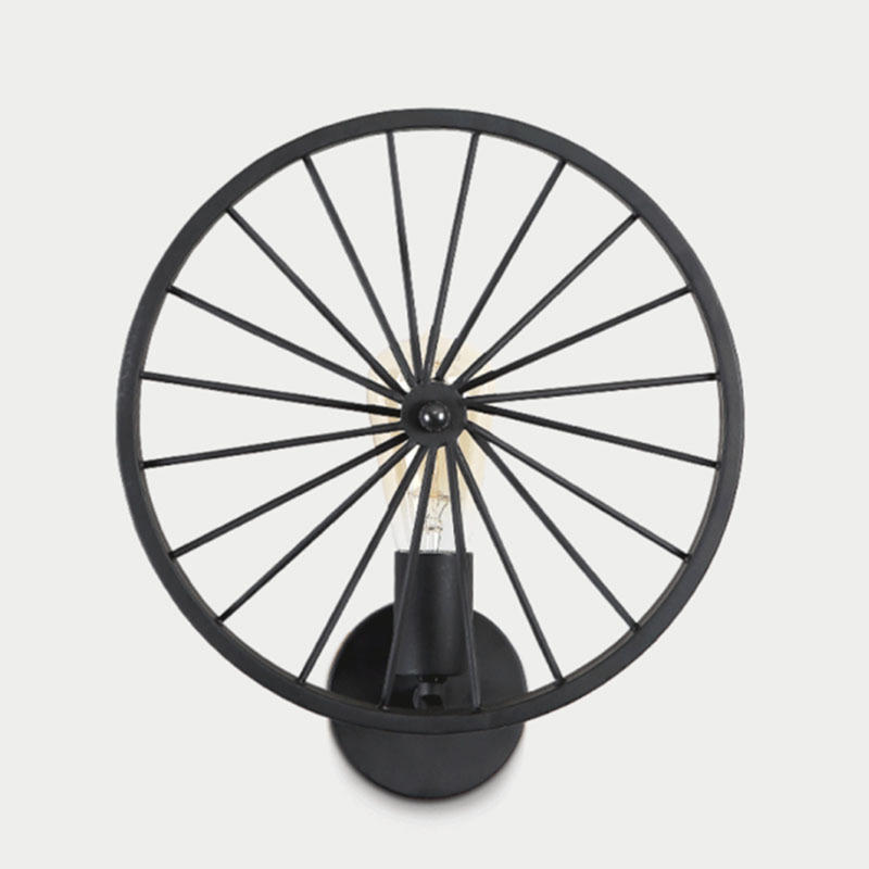 

Wall lamp for wheels 30cm, 220vloft Retro industrial style E27 without light source, Aisle Hotel Internet cafe Kinkiet Internet cafe, black