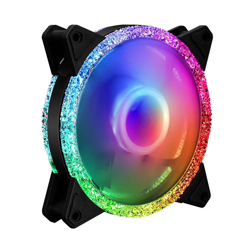 Ollymurs 12CM Star Diamond Silent Color-Changing PC Case Fan