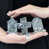 3pcs Skull Cross Halloween  Tombstones Figurine Resin Crafts Tombstone Statues  Party Layout
