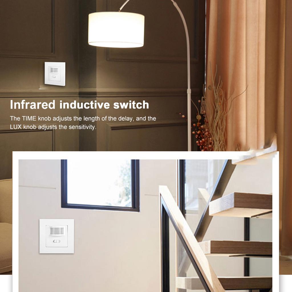 110‑240V 86‑Type High Power Infrared PIR Motion Inductive Wall Smart Switch