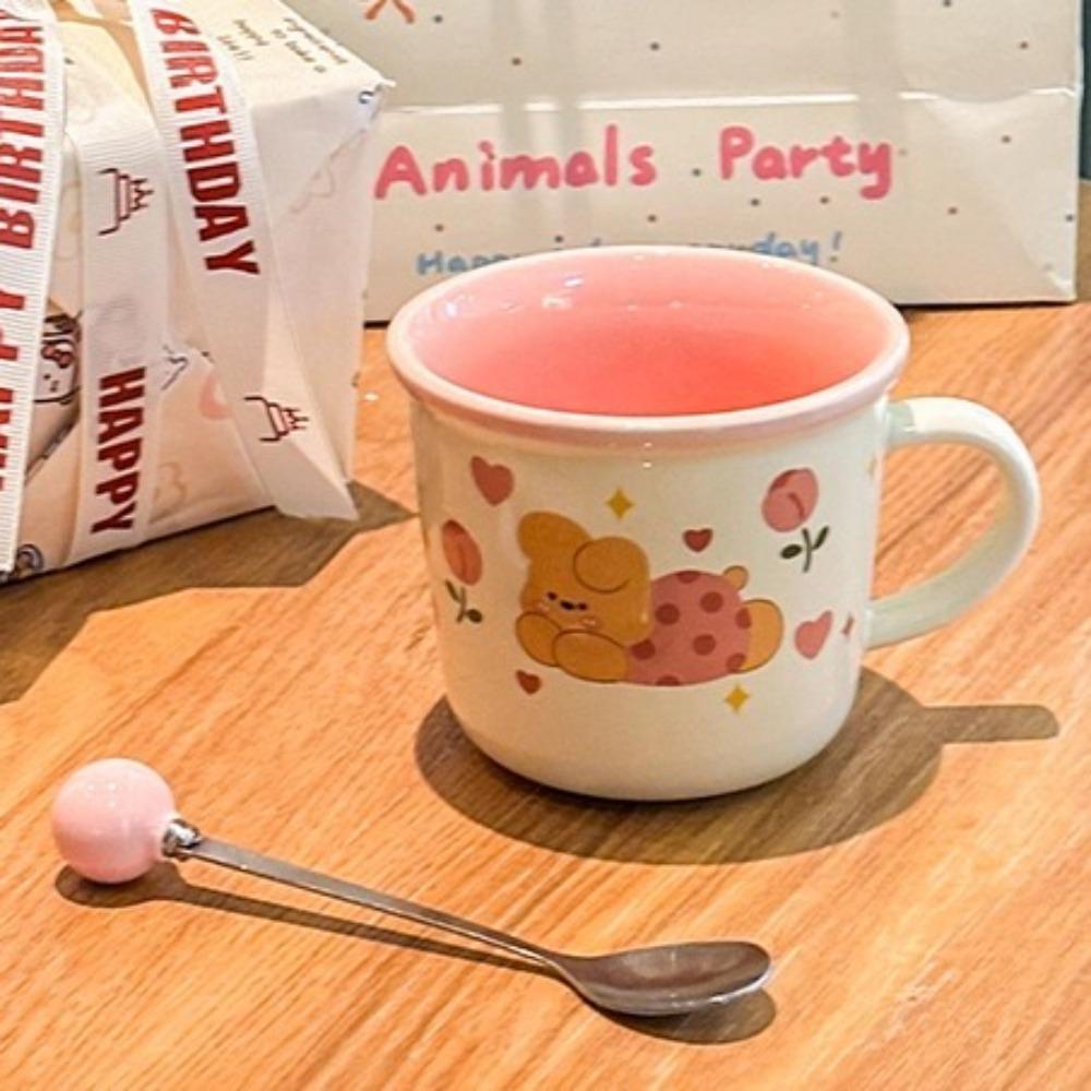 

инс милая керамическая кружка для щенка, девочка, высокая ценность, чашка для завтрака и кофе, парная чашка для питья, подарок на день рождения 301-400ml