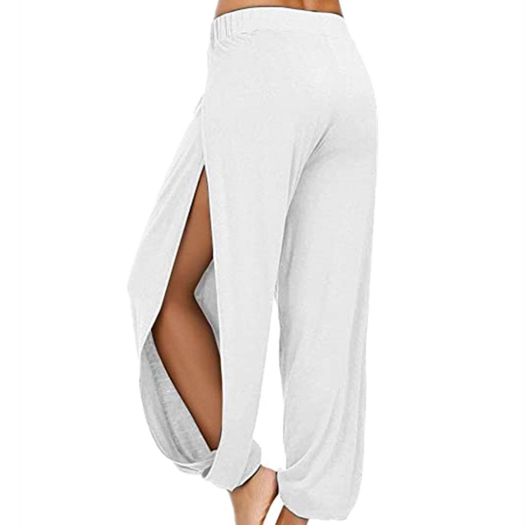 Pantaloni de damă, de culoare solidă, cu desfășurare înaltă elastică, pentru alergare, yoga, timp liber