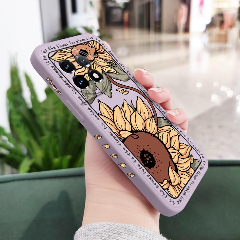 

Border Daisy Phone Case For Oneplus 12 12R 11 11R 10 10R 10T 9R 9RT 9 8T 8 7 7T Pro 5G Liquid Silicone Cover OnePlus 9 Pro