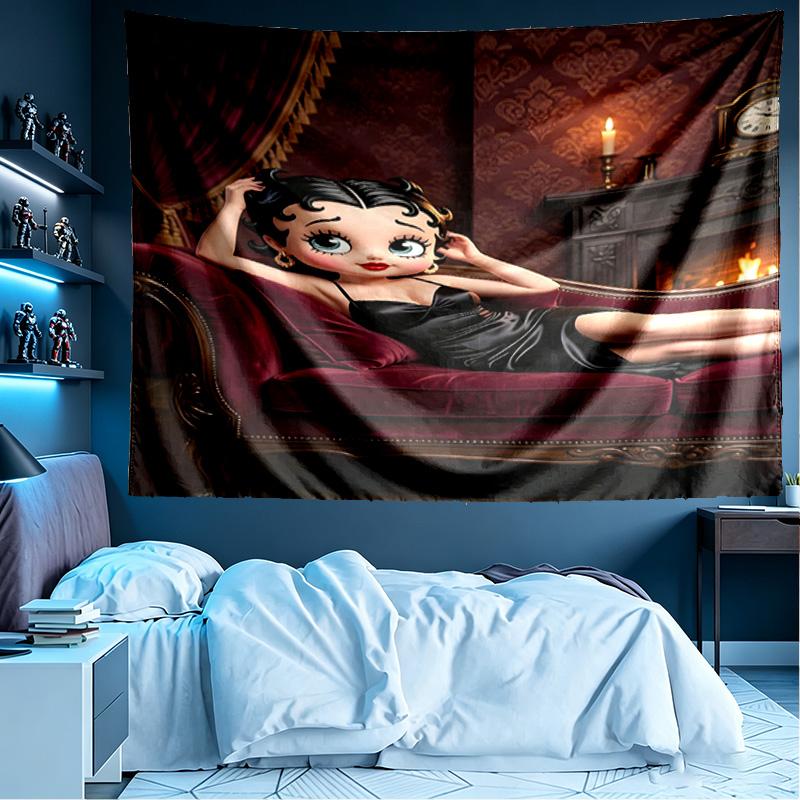 Betty Boop Print Tapestry, Lightweight Wall Hanging, for Bedroom, Dorm, Living Room, Home Art Decor - Birthday Christmas Gift for Friends