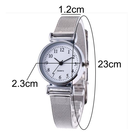 Vintage dámské náramkové náramkové hodinky s kulatým kulatým ciferníkem s arabským číslem Analogové Quartz
