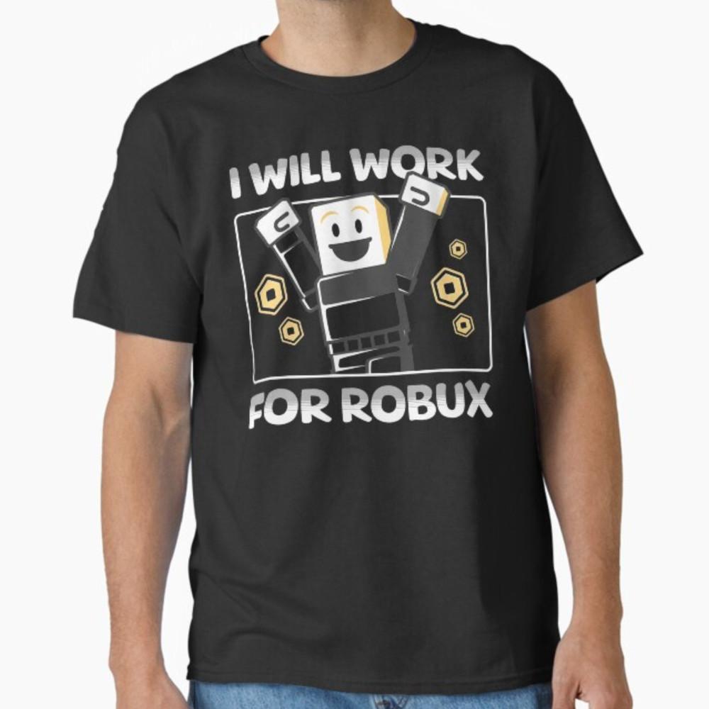 Я буду работать за Robux - Черная Современная Игровая Футболка Унисекс M