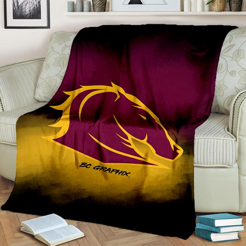 Brisbane Broncos Decke Geeignet für Sofas, Betten, Büros und Camping - Perfektes Geschenk für Halloween Weihnachten