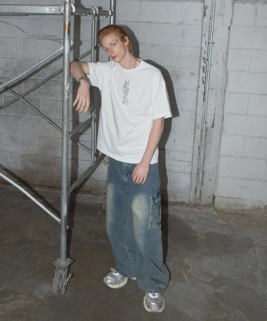 Ledeoli Hooked Cargo Denim Pants [Vintage Black]