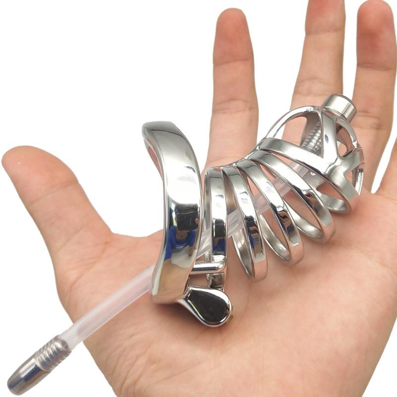 FRRK-12 Stainless Steel Cock Cage Comfortable Chastity Device Penis Lock Sex Tool BDSM with Accessories for Man