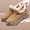 Women Slip On Comfortable Flat Heel Plush Ankle Boots Light Weight Round Toe Short Boots Outdoor Snow Boots
