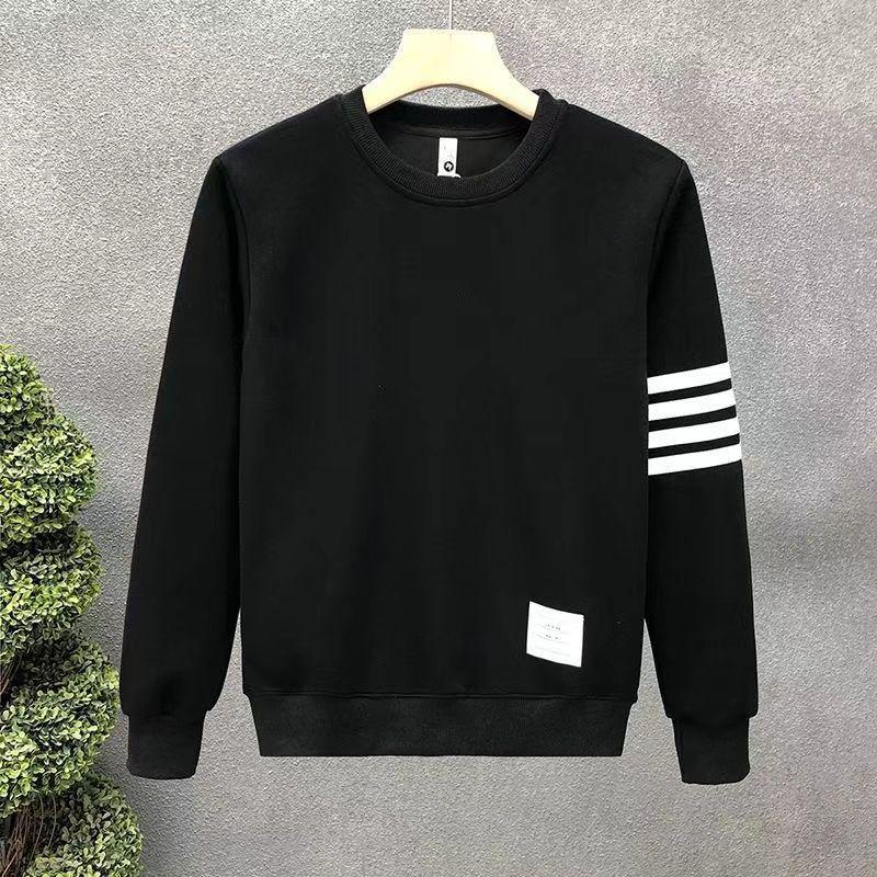 

Трендовая мужская толстовка с флисовой подкладкой 2025: Простой круглый вырез, длинный рукав 3XL 75-80 kg