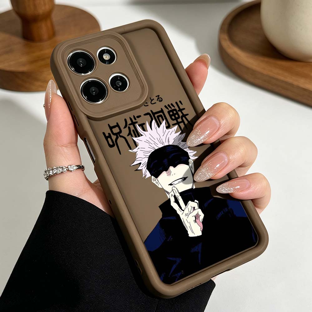Luxury J-Jujutsu Kaisen Silicone Case For Motorola Moto G86 G85 G75 G56 G06 Edge 70 60 50 Fusion Eye Ladder Phone Case