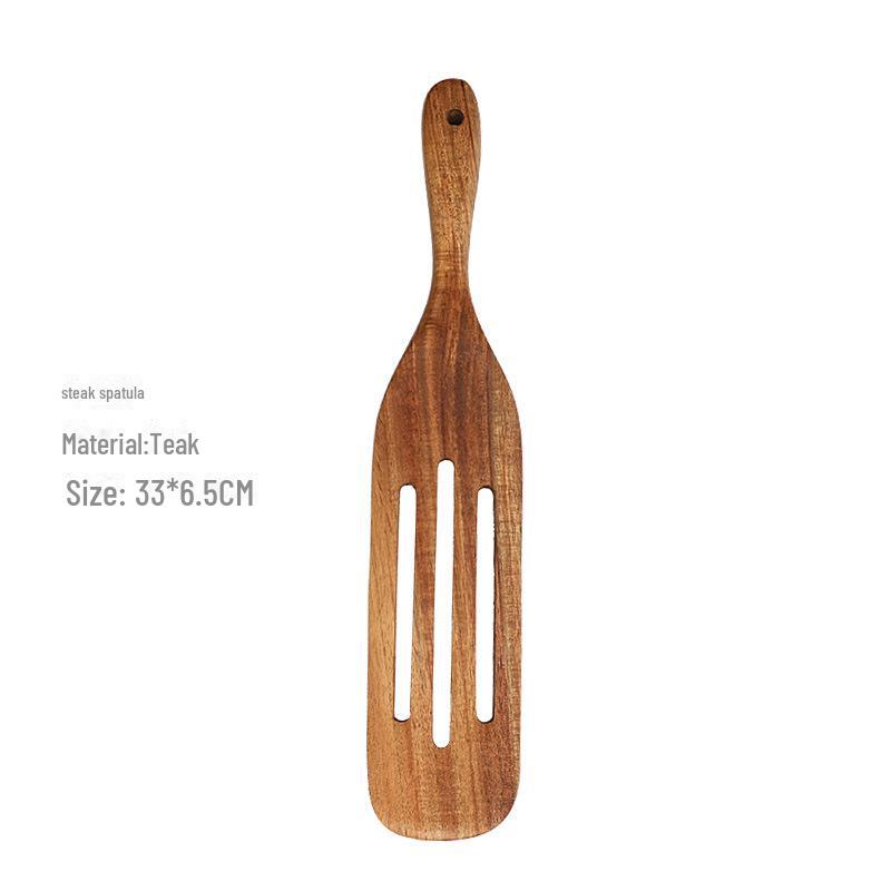 5-częściowy zestaw tekowych szpatułek do gotowania do pizzy, przekąsek, sałatek i mieszania