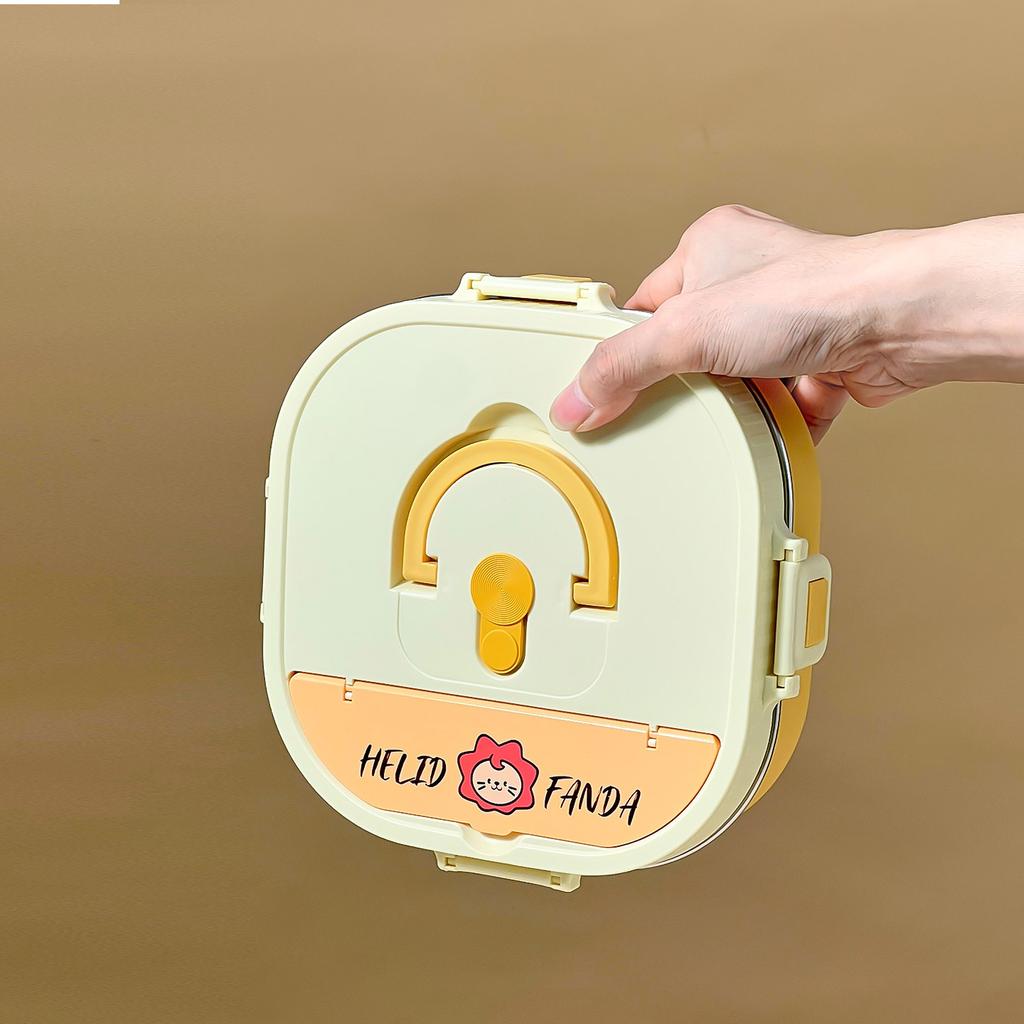 WORTHBUY Přenosný Bento Box na Oběd se 4/5 přihrádkami Mikrovlnný Uzavíratelný 304 Nerezový Kontejner na Jídlo Sada Pro Děti Studenty