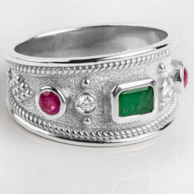 

Mary Wide plate vintage court alluvial gold ring, 18k gold-plated zircon ring no. 13 срібний