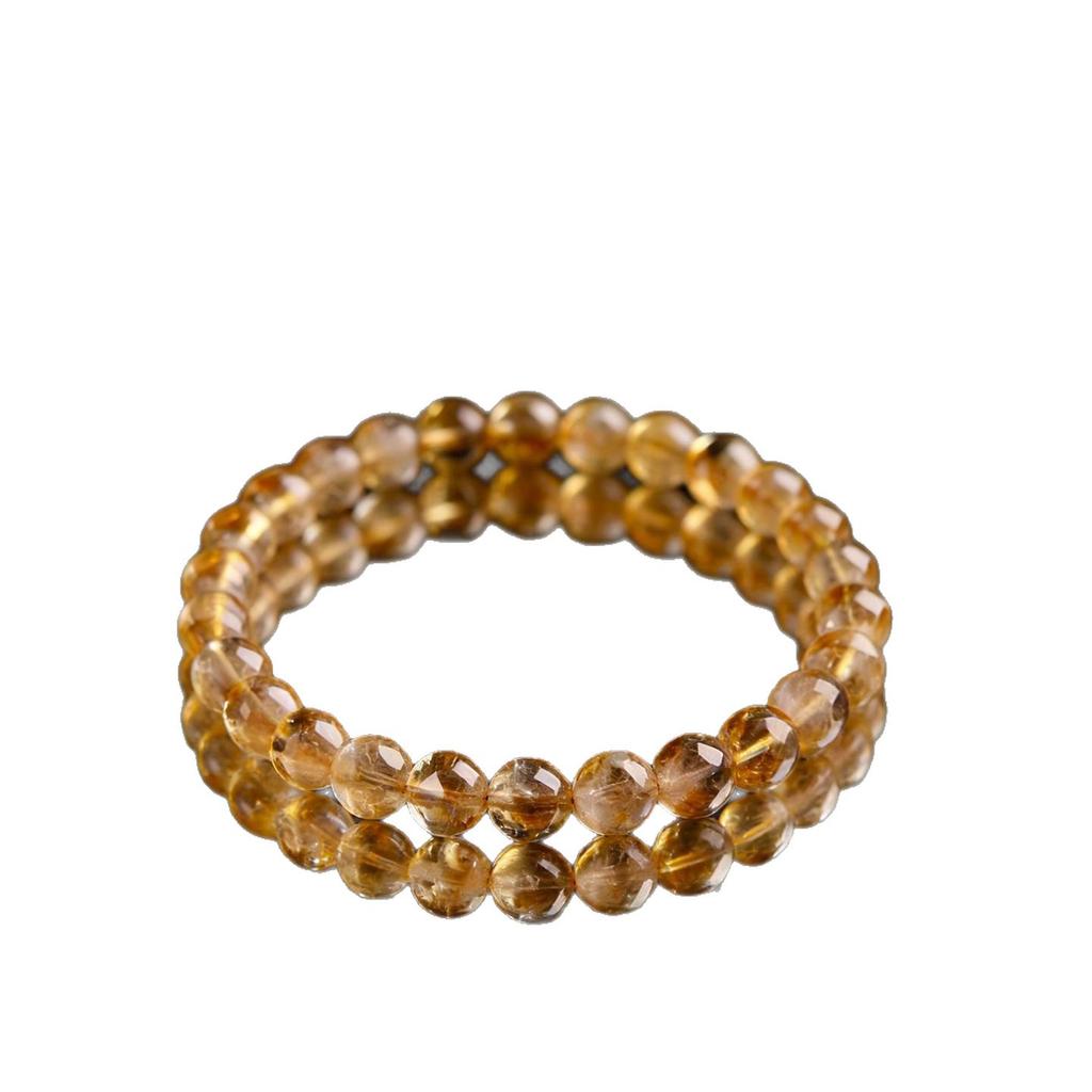 Natural Yellow Tower Crystal Bracelet from Bafanglaicai, Wealth-Attracting Treasure Bowl, Wealth-Bringing Bead Jewelry, Hand Ornament, Gift Bracelet