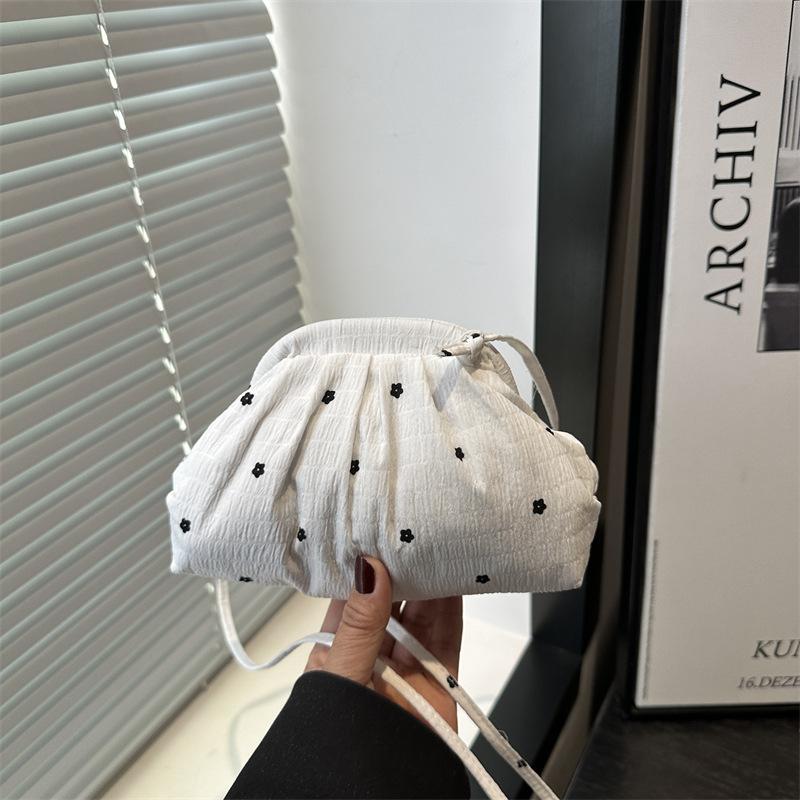 1 Piece Summer Urban Simple  Soft Crossbody Storage Bag  Sweet Korean Style Lazy Dot Print Single Shoulder Bag