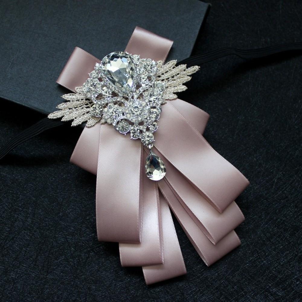 British Style Rhinestone Collar Flower Adjustable Men's Suit Accessory Gentleman's Bow Tie Wedding