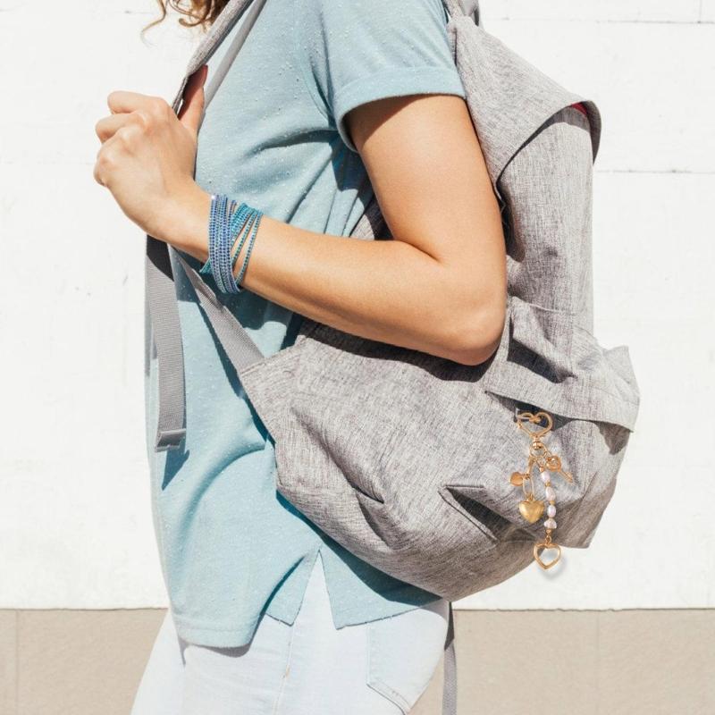 Perlen Herz Anhänger Schlüsselanhänger Zubehör stilvoll Legierung Freundschaft Schmuck Elegant Valentinstagsgeschenk Für Sie