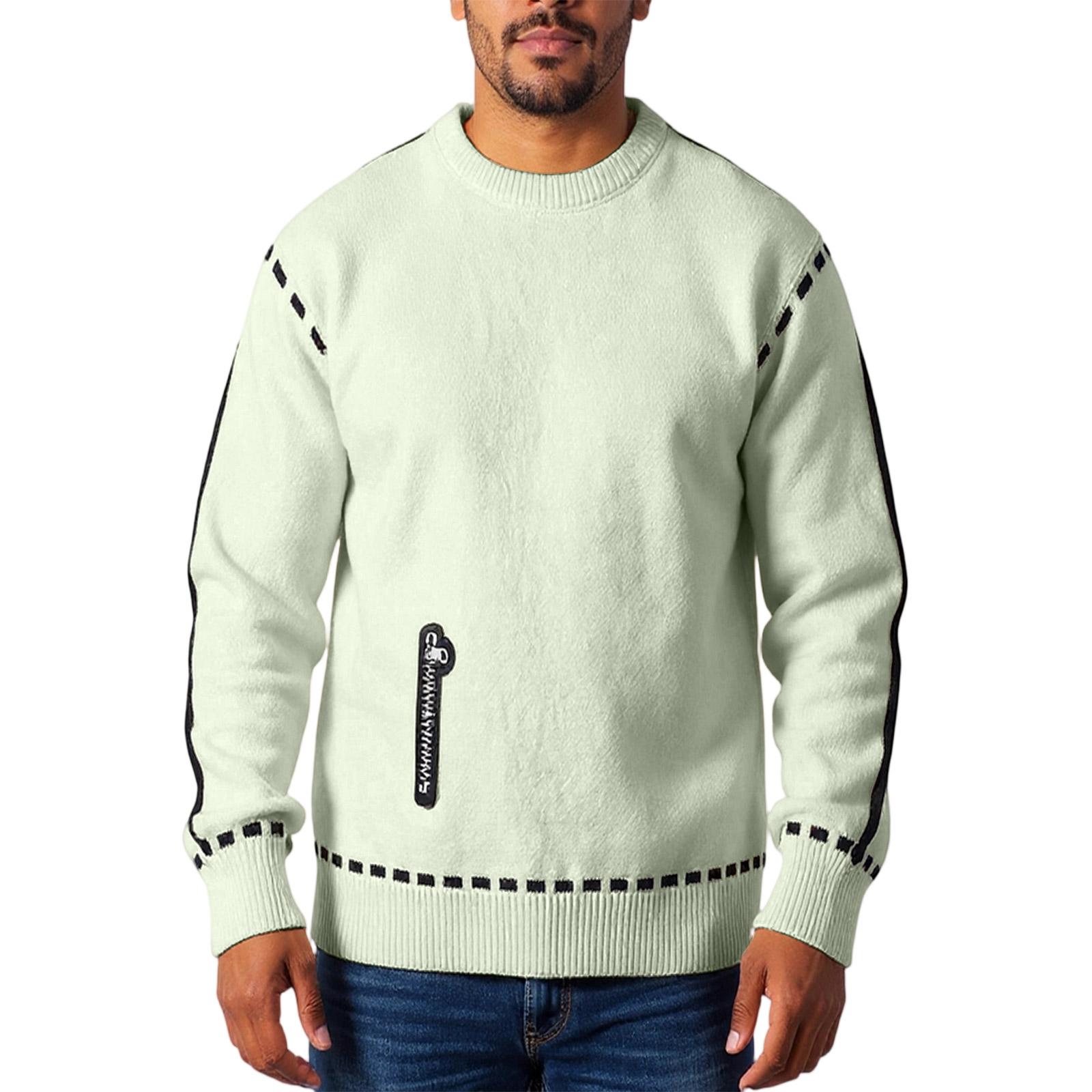 

Men s Fashion Knitting Pullover Long Sleeves Loose Round Neck Sweater XXXL