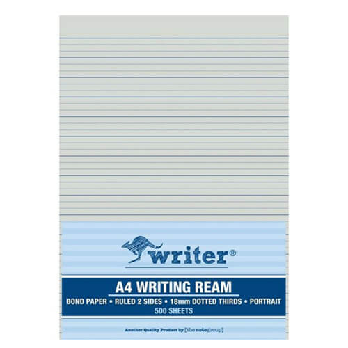 Writer A4 18mm Dotted Thirds Exam Paper (500pcs) (Portrait)