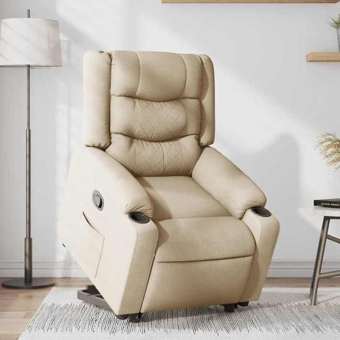 VidaXL Fauteuil inclinable Crème Tissu 3310266