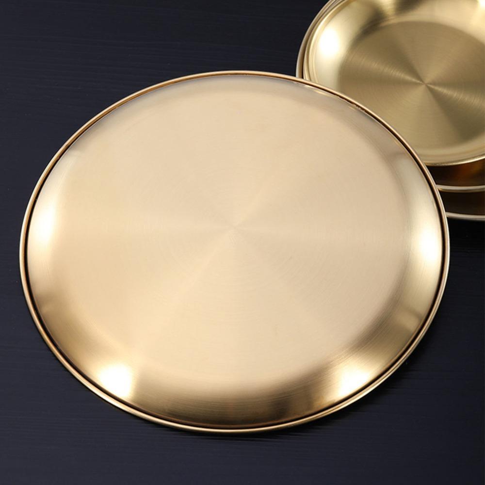 Thickened Dinner Plate Rustless Steel Steel Tray Dishwasher Food Plate  Dining Meal Serving