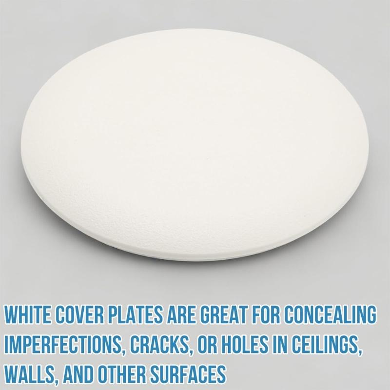 2Pcs Professional Electrical Box Cover with Concealed Screws Plastic Round Hole Cover Light Weight Ceiling Cover Plate