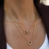 Gold and silver color matching 18K gold love double ring DIY ring buckle pendant necklace