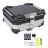 Rear Top Case Aluminum Alloy Water Resistant  Fit Motorcycle Top Box Shockproof with Safety Lock for Helmet Luggage