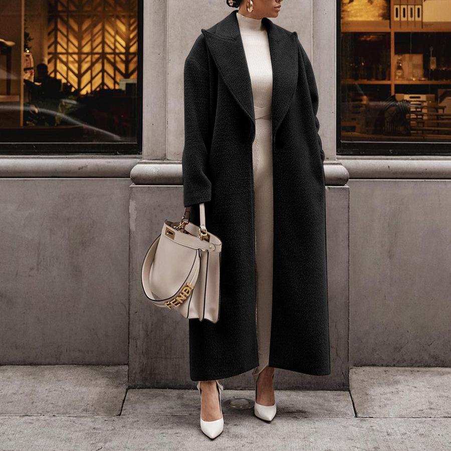 Winter Coat Women Long Sleeve Padded Jacket Wool Top Ladies Overcoat